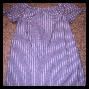 Blue Pinstripe maternity dress NWT
